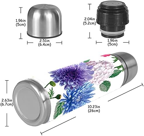 Vakuum izolirana i izolirana od nehrđajućeg čelika, šareni WTERCOLOR Cvijeće uzorak Ispis Termos Vodena boca za vruće i hladne napitke