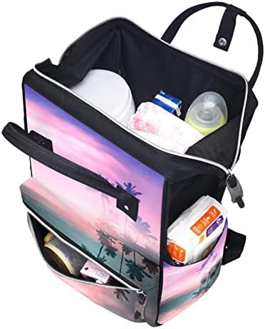 Guerotkr putnički ruksak, ruksak za pelenu, ruksak pelena, akvarel ocean pejzaž cvjetni uzorak