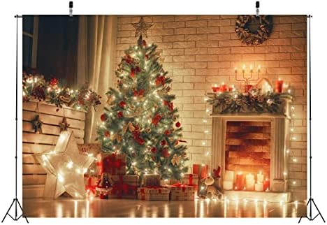 BELECO 10x8ft tkanina Božić odmor fotografija pozadina zatvoreni kamin svijeće sjajni Božić Tree pokloni dekor pozadina za Božić Novu