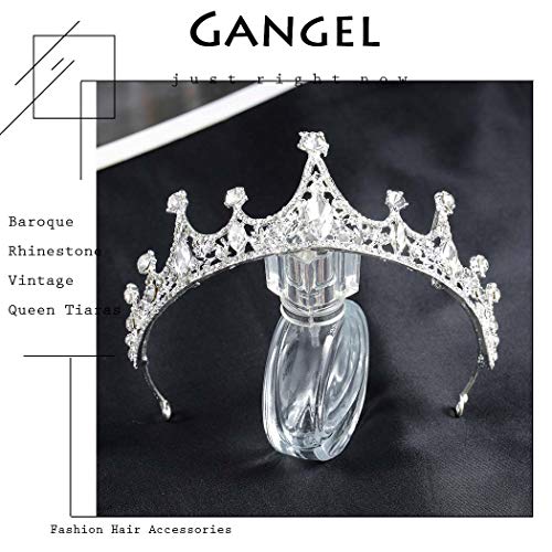 Gangel barokni vještački dijamant krune Vintage Queen Sliver tijare sa kristalnim Opal krunom Dodaci za kosu za žene i djevojke svadbena
