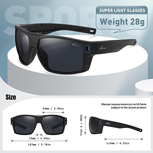 Bevi Square polarizirane naočare za sunce UV 400 zaštita sa TR90 laganim Okvirnim naočarima za žene i muškarce