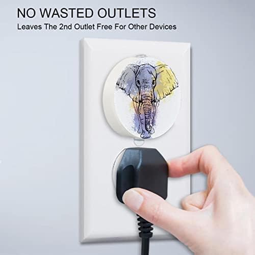 2 paketa Plug-in Nightlight LED Night Light Elephant White sa senzorom sumrak-to-Dawn za dečiju sobu, dečiju sobu, kuhinju, hodnik