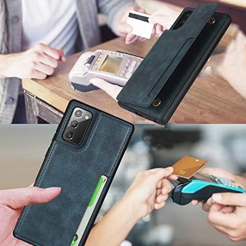 Cavor za Samsung Note 20 novčanik slučaj sa držačem kartice, [Kickstand funkcija] PU Koža Flip Card Slots Case narukvicu Shockproof poklopac za Samsung Galaxy Note 20-plava