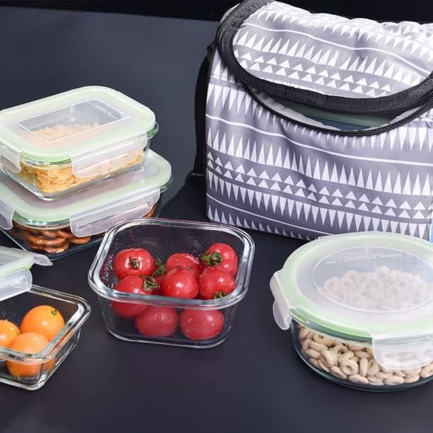 Stakleni kontejneri za skladištenje hrane od 24 komada sa poklopcima, nepropusni stakleni kontejneri za skladištenje, bez BPA