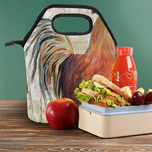 Guerotkr torba za ručak za žene, kutija za ručak za muškarce,ženska kutija za ručak,akvarelni životinjski pileći uzorak