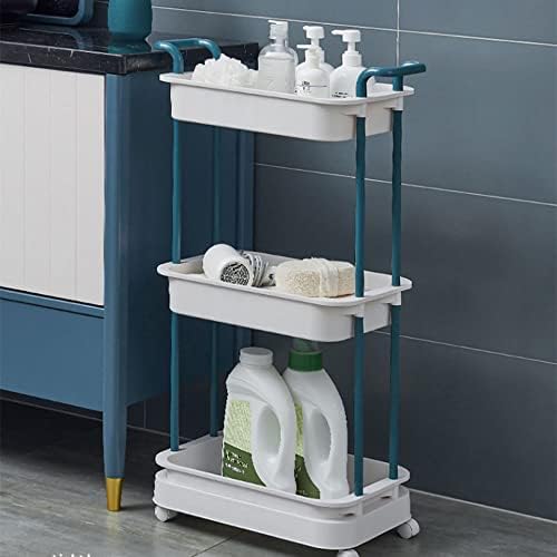 Fizzoqi 3-ravna kolica za pohranu sa ručkom, moderan minimalistički stalak za skladištenje za kućne kuće za uredsku kupaonicu Kuhinjski