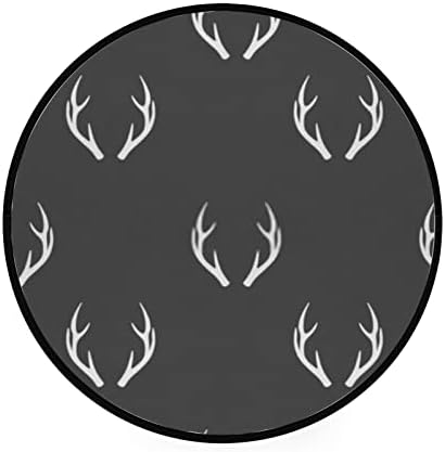 Zhimi okrugli pregradni prostir 3ft Neklizajući krug podne mat mekani jednostavan vektorski jelen Antlers uzorak dizajna rasadnina