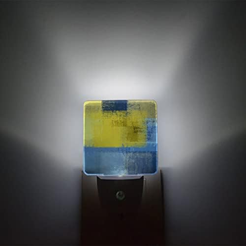 Noćno svjetlo za djecu, apstraktno slikarstvo u umjetničkom stilu plavo žuto LED noćno svjetlo Priključite se na zid sa svjetlosnim