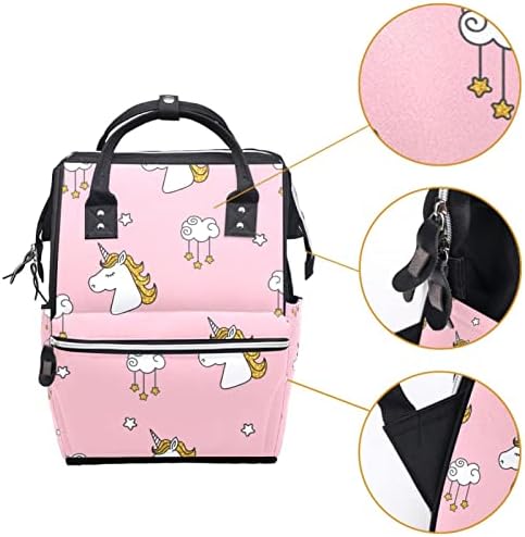 Guerotkr putnički ruksak, ruksak od pelena, ruksak pelena, bešavni jednorožni životinjski ružičasti uzorak