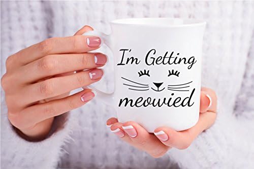 Dobijam Mijaukanje-11oz keramička šolja za kafu - poklon za angažman ljubitelja mačaka - smiješna najava ureda - buduća supruga za