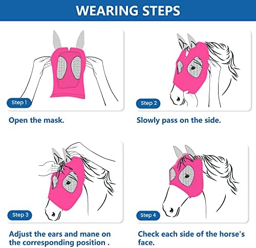 SMFUSMFU konjska maska sa ružičastom mrežom za uši