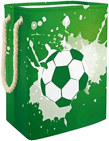 Vodootporne korpe za veš visoke čvrste sklopive fudbalske Doodle fudbalske korpe sa zelenim printom za odrasle decu Tinejdžeri dečaci devojke u spavaćim sobama kupatilo