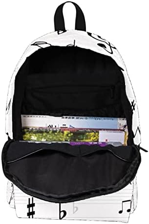 VBFOFBV putni ruksak, backpack laptop za žene muškarci, modni ruksak, glazbe crne bijele muzičke note