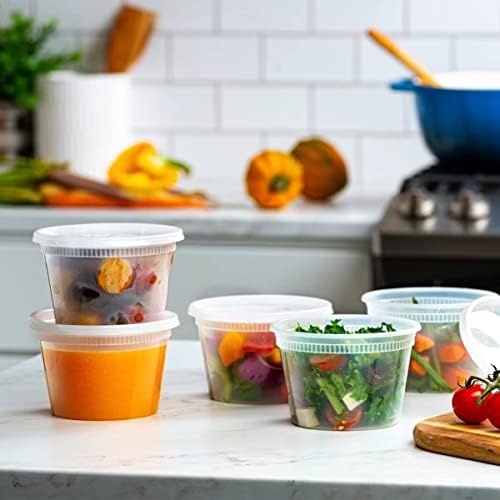 ACUSKI 16 oz. Plastične komercijalne Deli Food Storage kontejneri sa hermetičkim poklopcem, Heavy-Duty BPA-free plastike mikrovalnu
