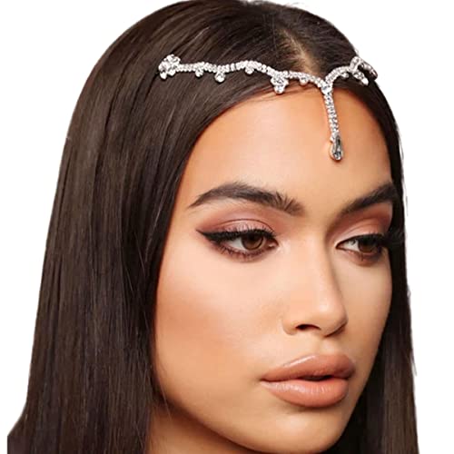 STONEFANS Bridal Rhinestone čelo glave lanac Clip Boho Crystal Teardrop Headpiece Wedding Festival Hair Accessories za žene Poklon