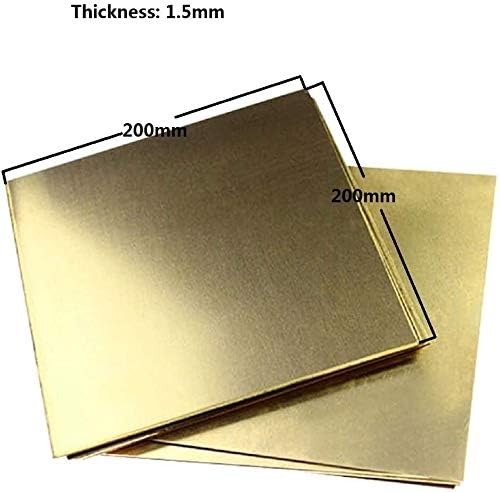 HUILUN Mesingani lim bakar metalni lim čista Mesingana ploča 1,5 mm*200mm* 200mm za metalne zanatske mesingane ploče