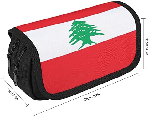 Zastava države Libanonska Olovka s dva velika pregrada Pocket Pocket za pohranu Velika kapaciteta Torbica za olovke za školu Teen