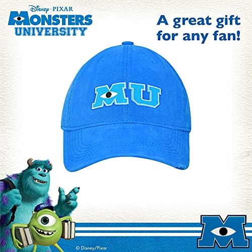 Koncept One unisex odrasli Disney Pixar čudovišta univerzitetski mu pamučni podesivi šešir sa kukom i petljom sa zakrivljenom bejzbol kapom, plava, jedna veličina US
