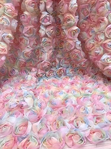 Amibric 5 Yards Vezenje Francuska čipka lijepo cvijeće Afrička tila tkanina 5 Nigerijska čipkasta tkanina čipkaste tkanine za vjenčanicu šivanje nigerijske odjeće šivanje materijala tkanina