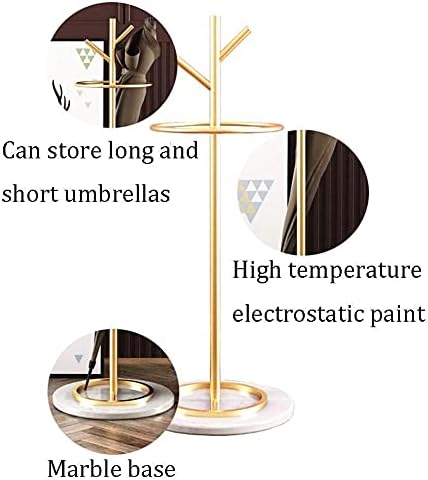 Dr DELXXY Držač kišobrana, kišobran sa granom oblika, kreativno kovano kišobranska cijev sa čvrstim mramornim bazom, ukrasnim ukrasima,